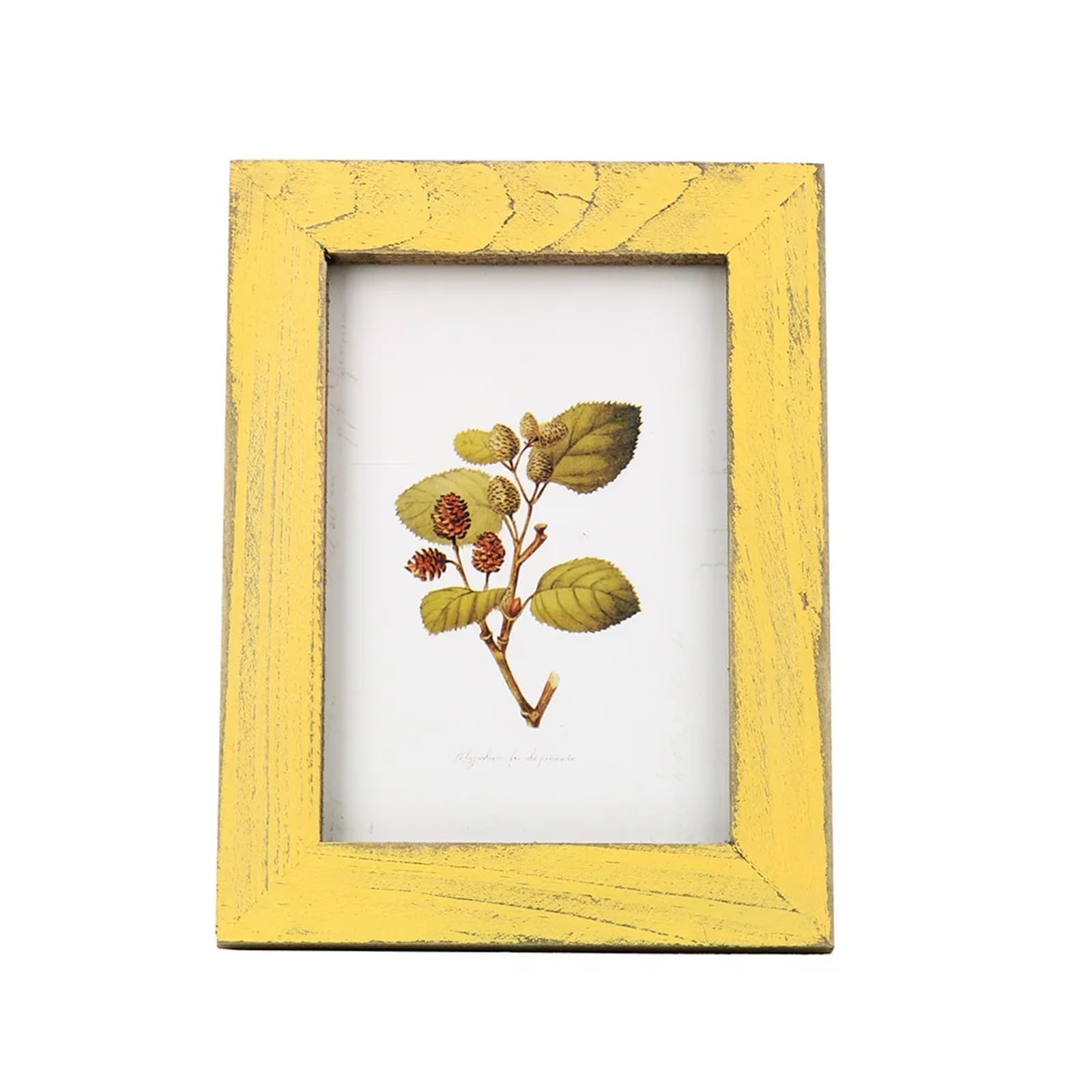 Picture Frames Wooden Wedding Couple Pictures Frames Present Vintage Photo Frame Home Decor Creative(Yellow)