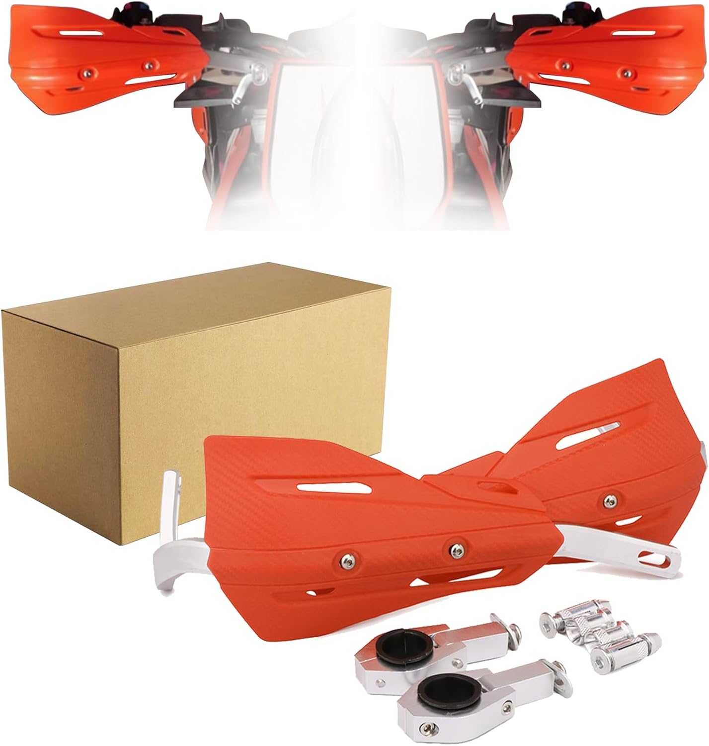 JFG RACING Dirt Bike Hand Guards Handguards - 7/8'' 22mm and 1 1/8'' 28mm with Universal Mounting Kits for Sur Ron Motorcycle MX Motocross Supermoto Racing ATV Quad KAYO -Imitation Carbon Fiber