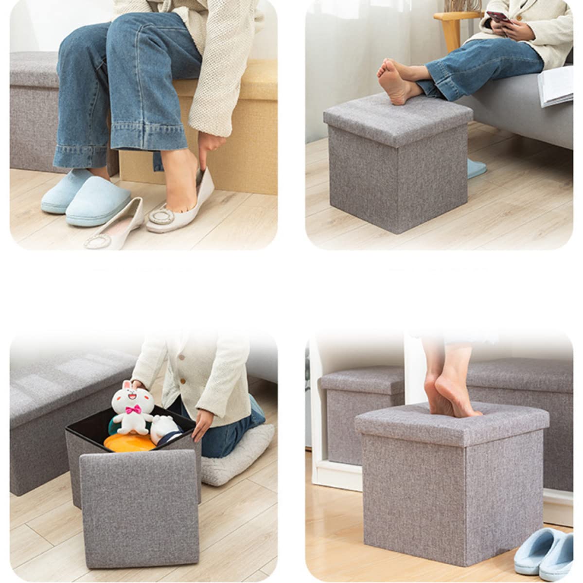 Amazon｜収納スツール ボックススツール 25*25*25 オットマン