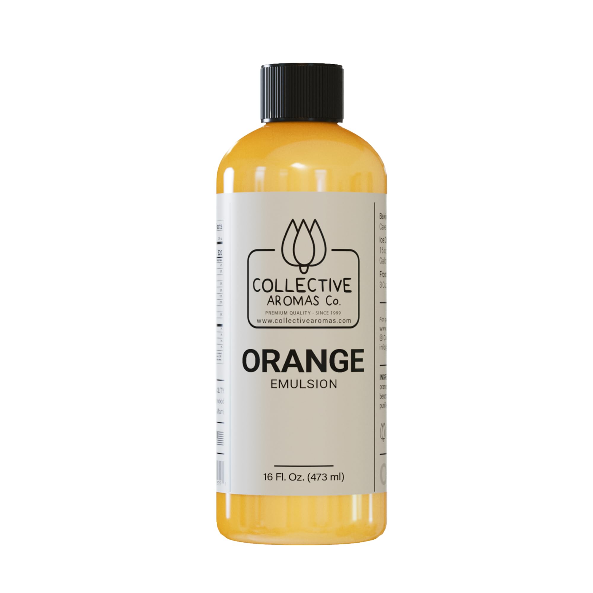 Orange Emulsion for Baking - Natural Flavoring Blend for Cookies, Cakes, Ice Cream, Smoothies, Beverages & More - 16 fl oz Kosher, Pure Orange