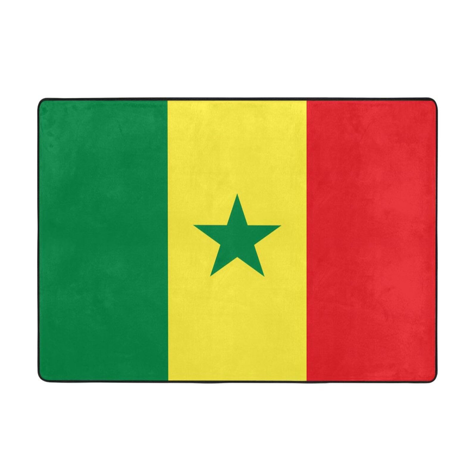 Tapis Sénégal tissu de sol 203 x 147 cm résistant aux taches pour chambre et bureau