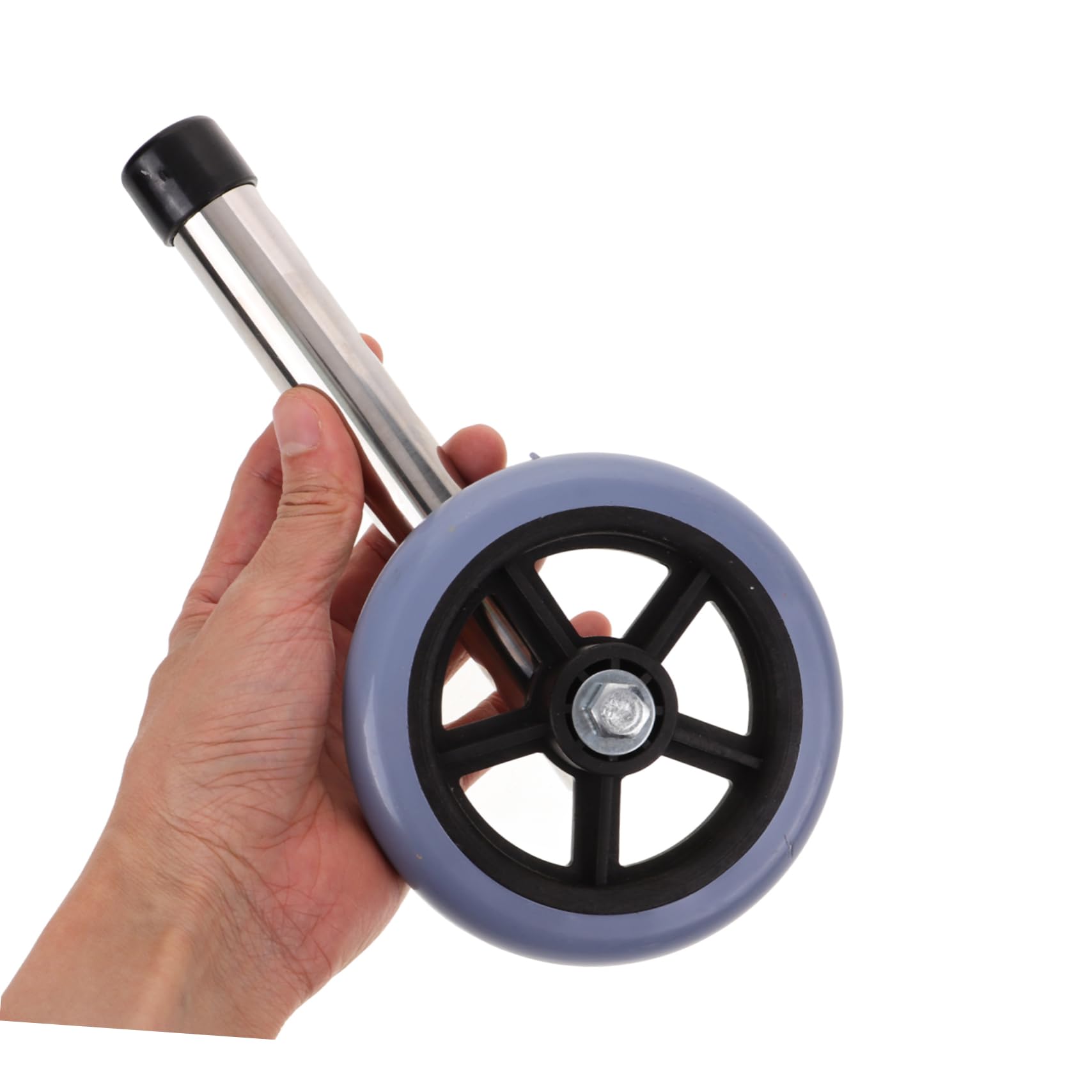 FOMIYES Universal Walker Wheel Accessory Replaceable Parts Rubber Stainless Steel Easy Assembly Safe for Long-term Use 1 Pair