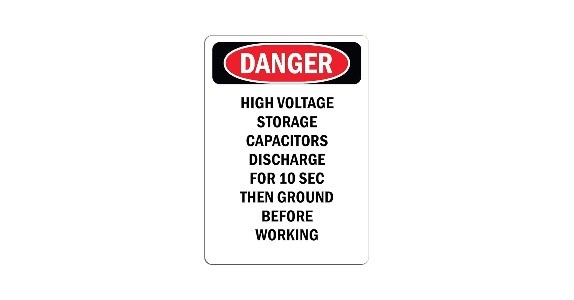 Microwave capacitor discharge warning label