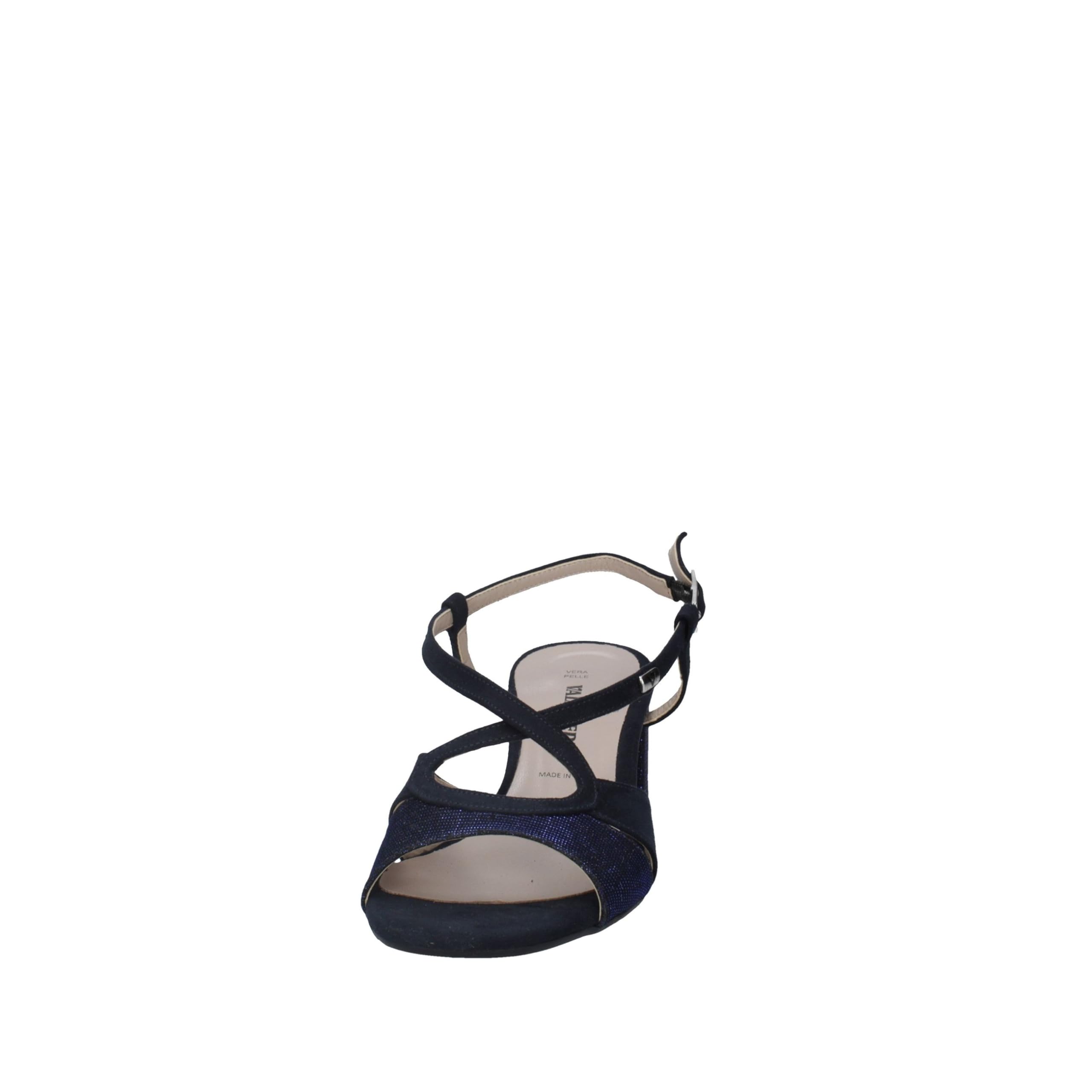 Valleverde 28216 Blu Sandali Eleganti con Tacco per Donna in Tessuto