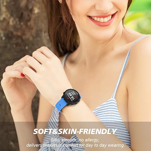 Miniatura 52 de NotoCity for Garmin Forerunner 645 Band, 245 Band, 20mm Replacement Strap Soft Silicone for Vivoactive 3 Negro -,Fucsia,Verde