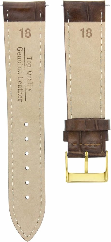 Ewatchparts 18mm Leather Watch Band Strap Compatible With Tag