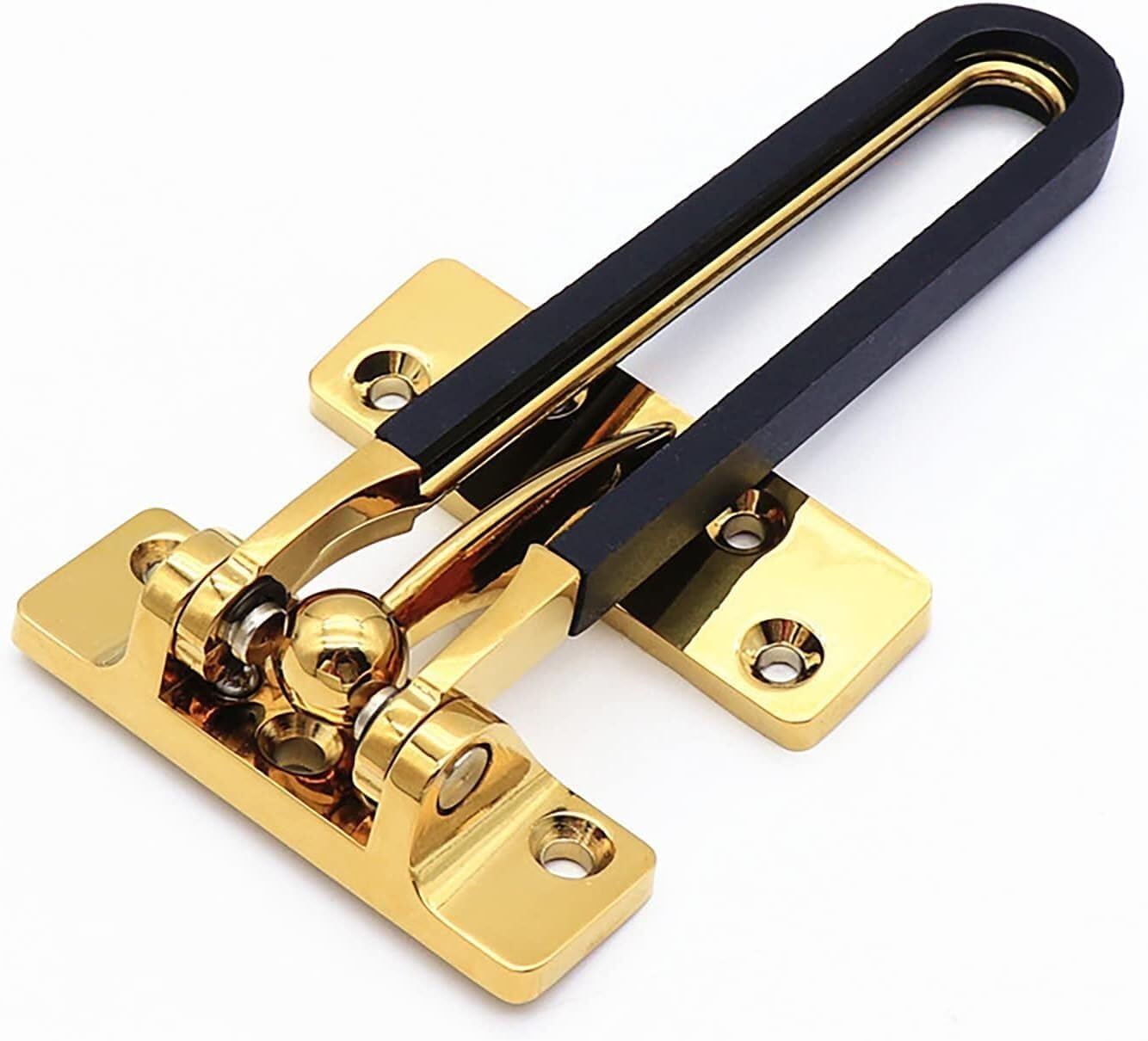 Door Latch， Invisible Door Security Chain Lock Latch Zinc Alloy Multicolor for Hotels Apartments Homes(Gold)