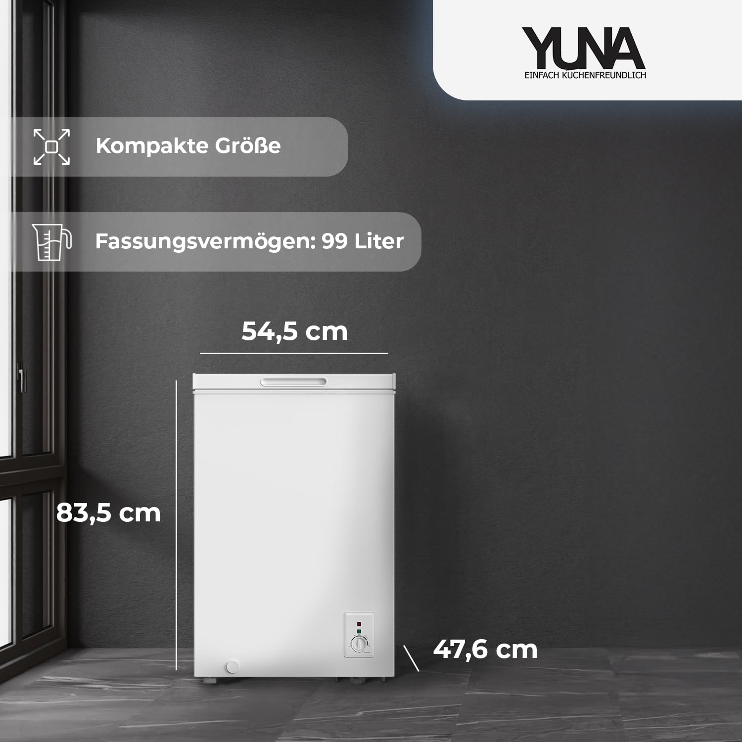 YUNA FROSTER 100 Gefriertruhe DUAL Modus mit Drahtkorb 4 Sterne Gefrierfach weiß