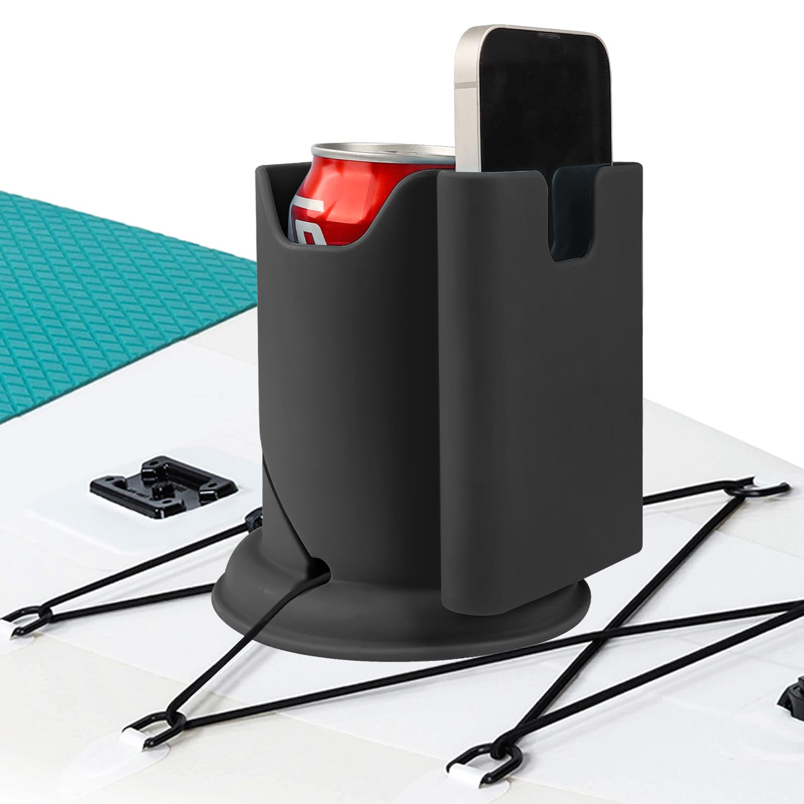 Paddleboard Cup Holder, Paddle Board and Kayak Drink Holder, 2-in-1 Drink & Phone Holder, Paddleboard Accessory for Surfboards, Canoes, SUPs, Kayaks,