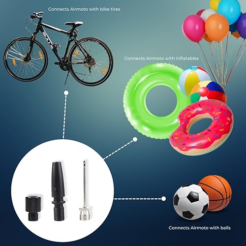 Miniatura 6 de Airmoto Kit de repuesto - Accesorios de respaldo Inflador de neumáticos Compresor de aire portátil - Incluye válvula Scharder, adaptador Presta,