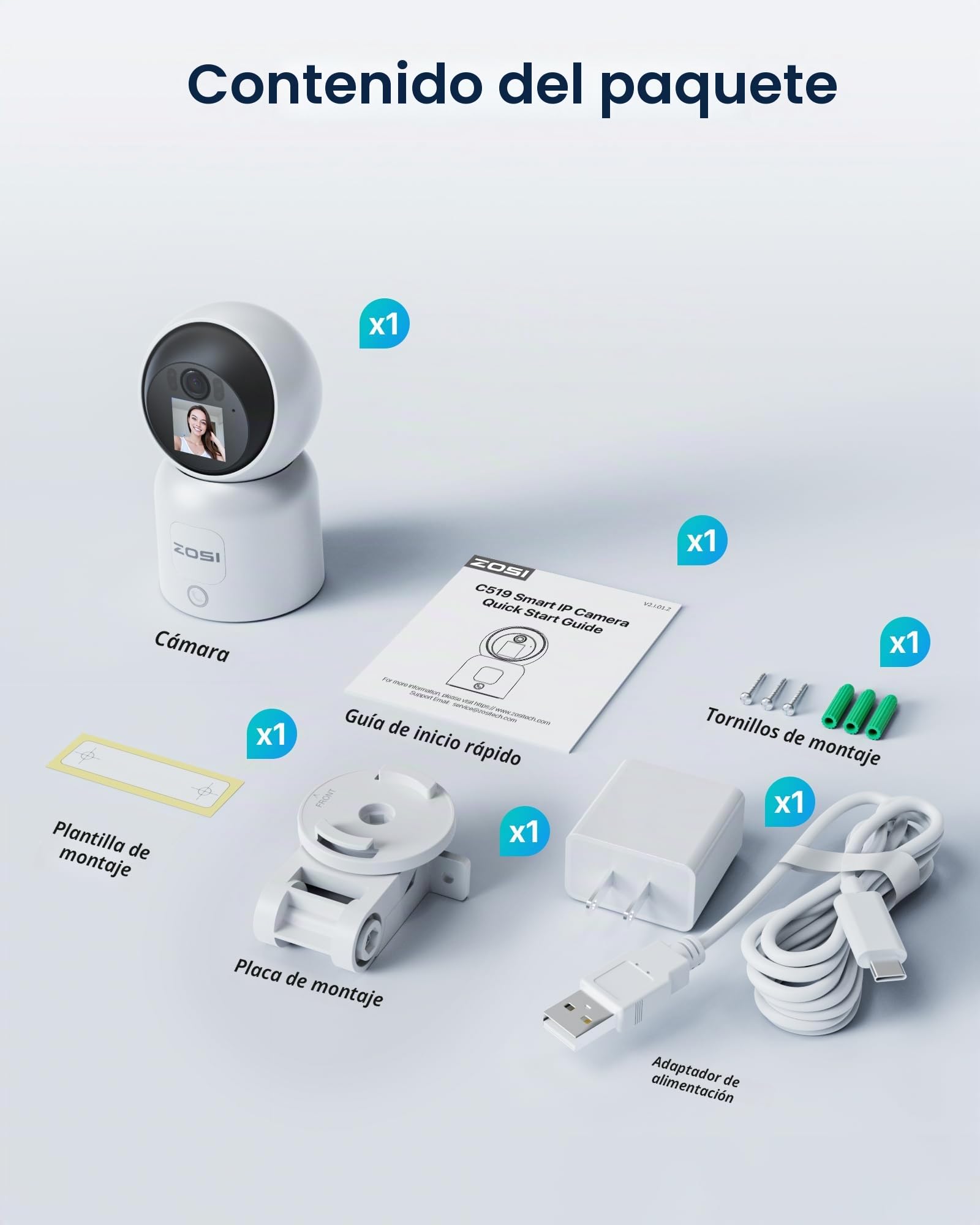 ZOSI 4K 8MP Cámara Vigilancia Seguridad WiFi Interior Enchufable para Bebé/Mascota con Pantalla de 1,44”, 2,4G/5G WiFi, Pan 360° Tilt 90° y Seguimiento de Persona, Videollamada con un Clic o Gesto Ok