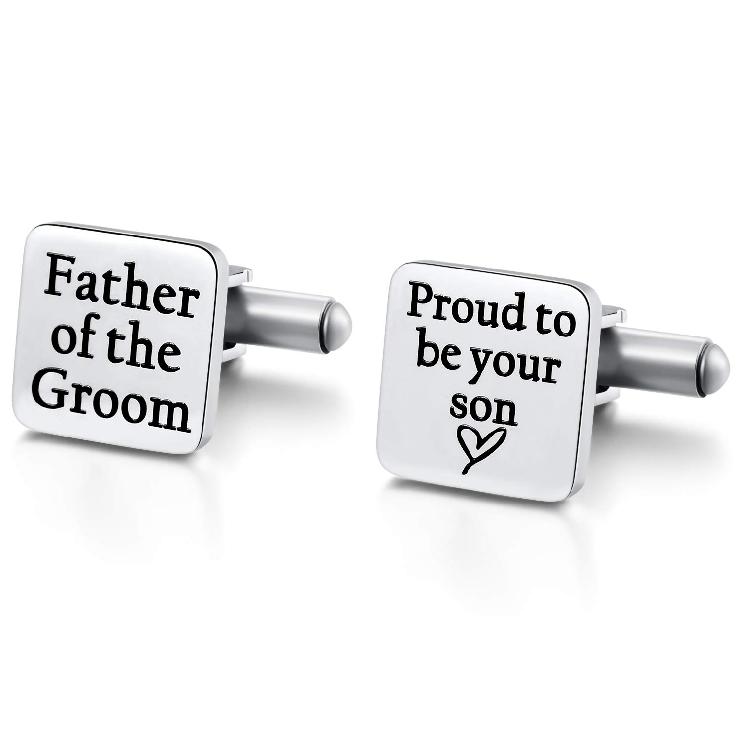 Ukodnus Hazado Father of The Groom Cufflinks, Father of The Groom Gift from Son, Proud to be Your Son Cuff Links