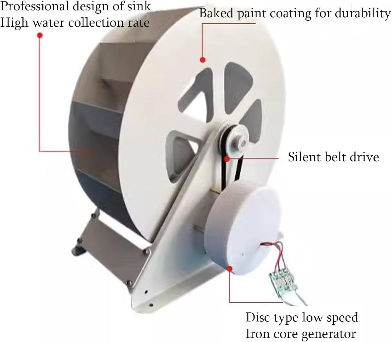Generador de energía hidroeléctrica con Rueda de Agua, generador de Rueda de Agua de Baja Velocidad, microgenerador de turbina hidroeléctrica, para generación de energía al Aire Libre 100W