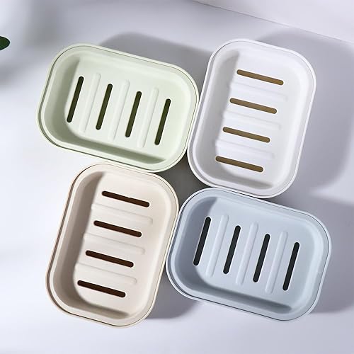 Miniatura 7 de 4 platos de drenaje de jabón de plástico, soporte de jabón de doble capa, caja de jabón de baño, contenedor de jabón, bandeja de esponja de cocina,