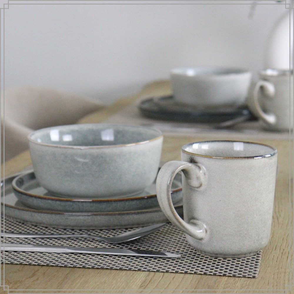 OTIX Kaffeetassen - 12er Set - Espresso - Tassen - 80ml - Tassen - 420ml - Kaffeebeutel - Teetasse - Keramik - BEECH