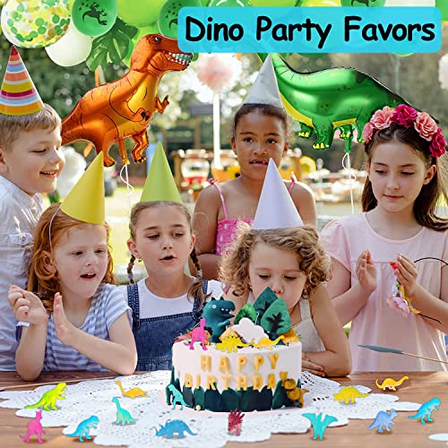 Augtoy AGV003 48Pcs Glow In Dark Mini Dinosaur Figures Birthday Party Favors Supplies Dino Cupcake Toppers Goodie Bags Stuffers Pinata Goody Fillers Classroom Prizes Treasure Box Gifts Halloween Treats Kid Boy Girl thumb #3