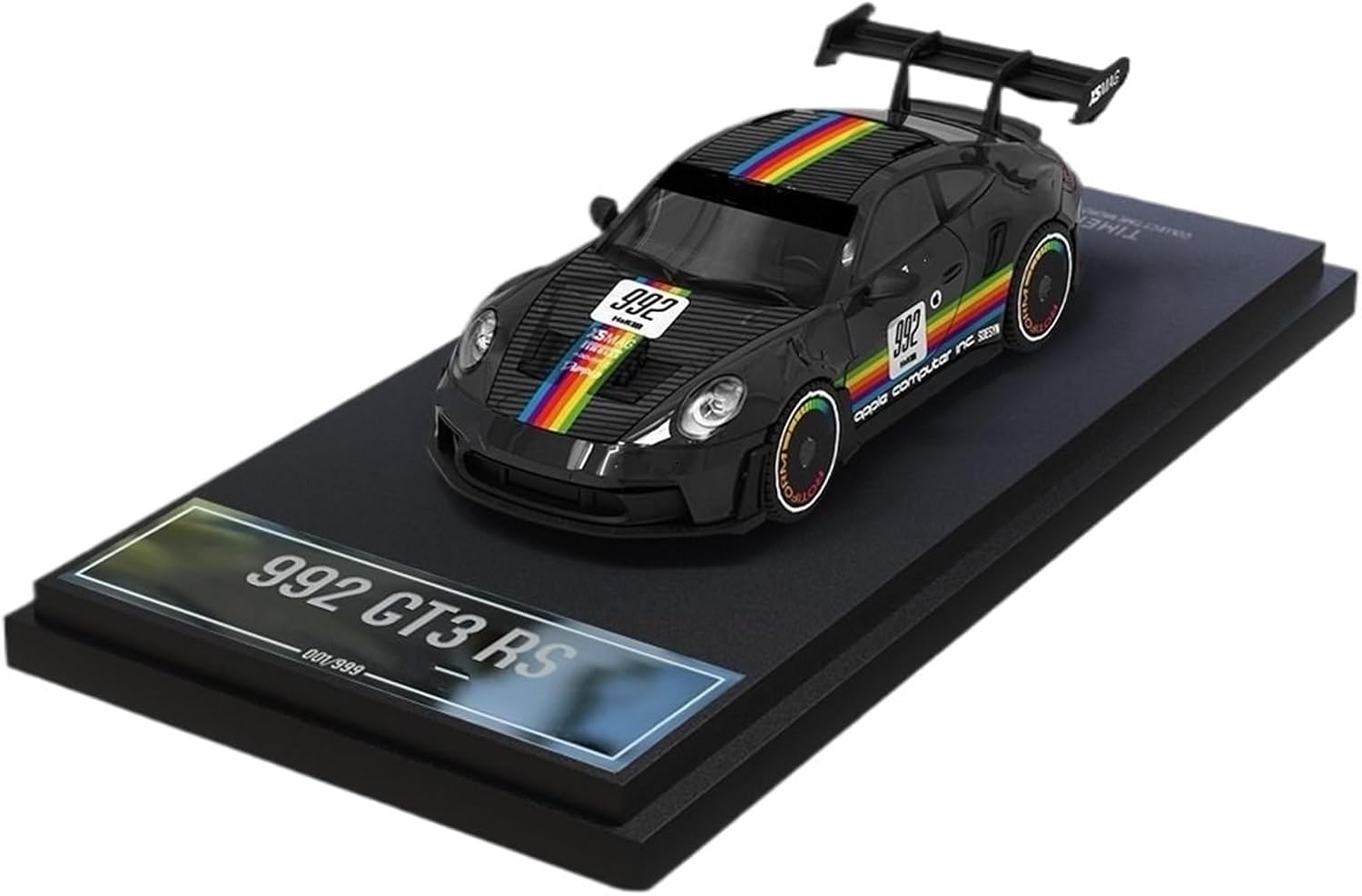 1:64 992 GT3 RS Pink Pig Simulation Alloy Car Model Regular Edition(Black Apple)