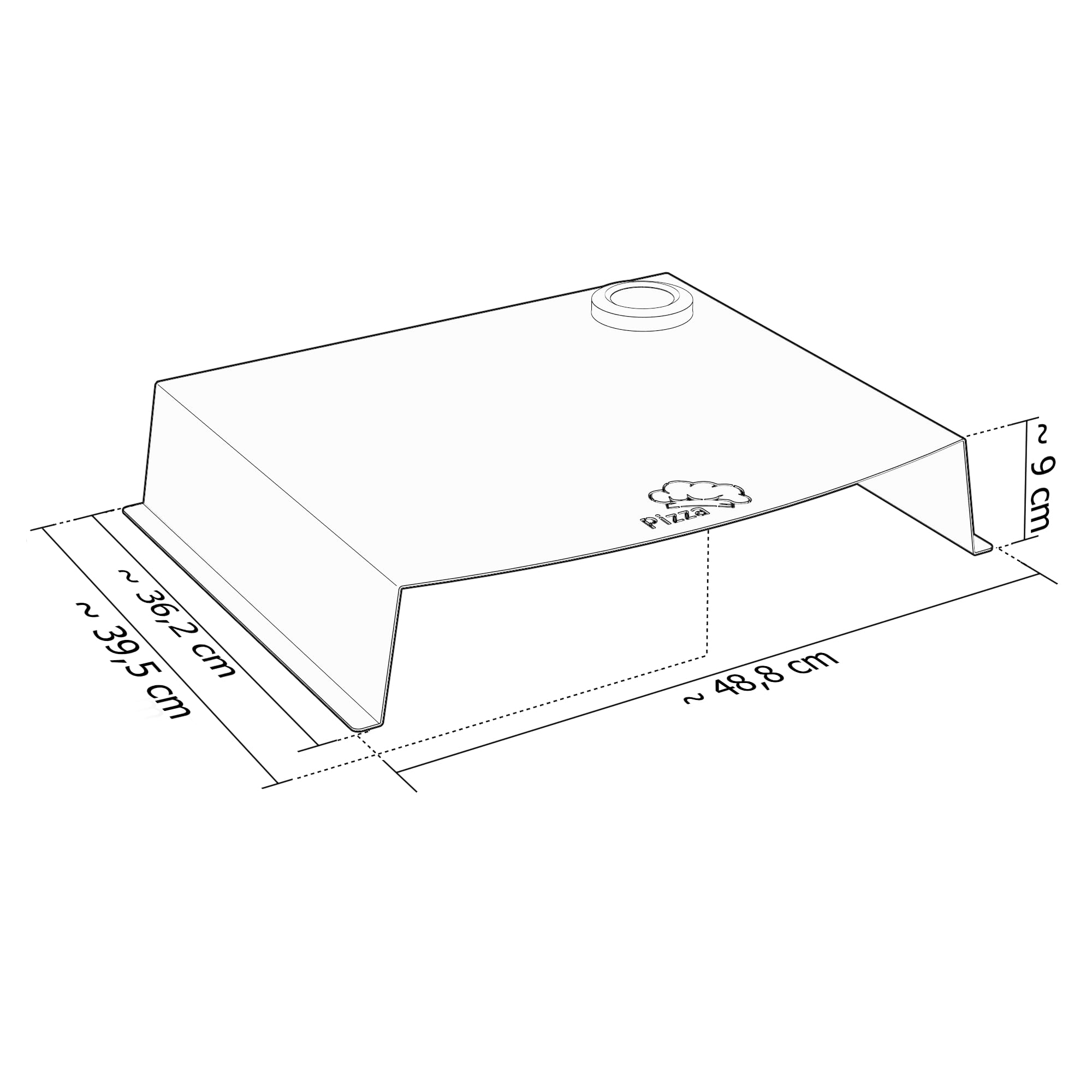 teileplus24 UP10 Pizzaaufsatz Gasgrill | Edelstahl | Thermometer | Pizza-Cover | passend für Napoleon Weber Rösle