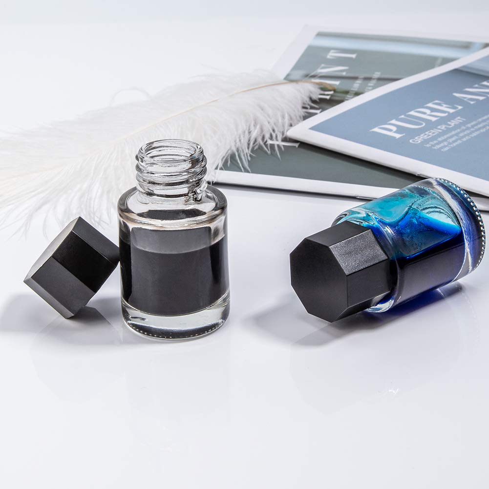 Amazon.co.jp: BENECREAT 12個セット ガラスインクボトル 15ml 丸い