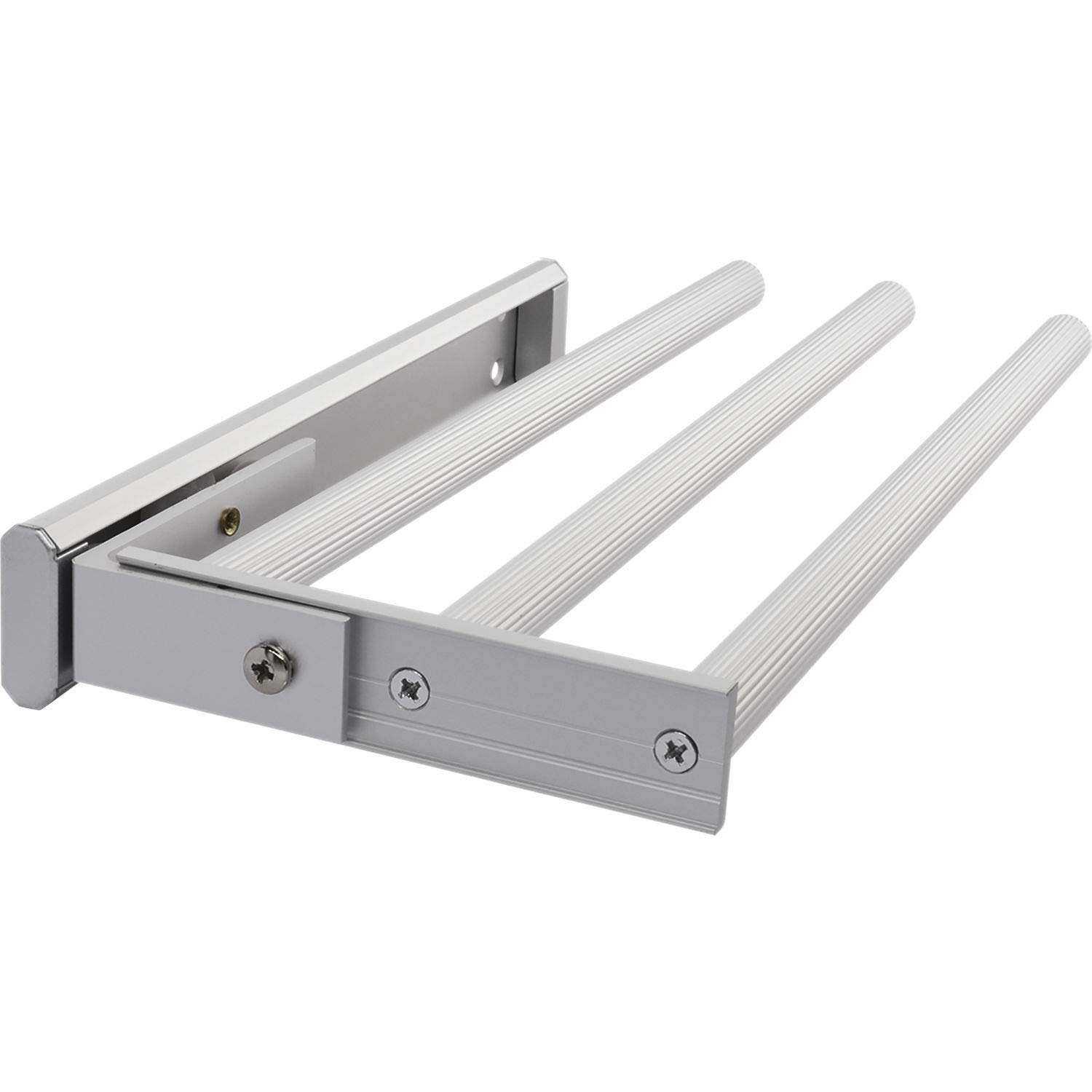 OBF Grimme Pluto 03 0357 47 Silver Matt Anodised Tea Towel Holder (Towel Rail) Extendible 3-Arms for the Kitchen ET 325 mm Aluminium - Image 2
