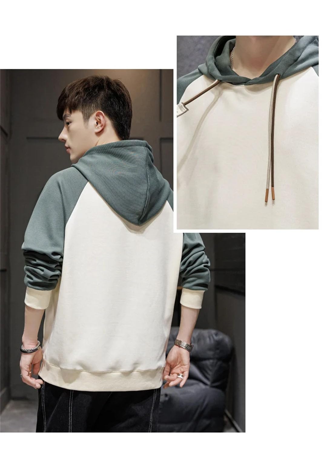 Felpe con cappuccio da uomo patchwork abbigliamento moda hip hop felpe con cappuccio pullover top con cappuccio