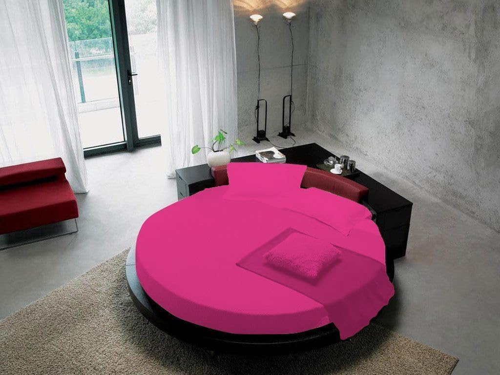 4 Piece Round Bed Sheet Set - 1 Flat Sheet 1 Round Bed Fitted Sheet 100 Egyptian Cotton
