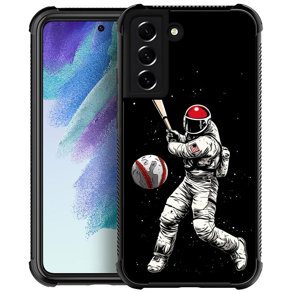 Goodsprout Compatible with Samsung Galaxy S21 Plus Case,Astronaut Playing Baseball Amazing Pattern Design Shockproof Anti-Scratch Hard PC Back Case for Samsung Galaxy S21 Plus Case