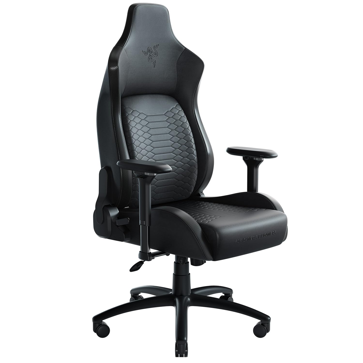 Razer Iskur - Premium Gaming Stuhl mit integrierter Lendenwirbelstütze (Schreibtischstuhl / Bürostuhl, mehrlagiges Kunstleder, Schaumstoff-Polster, Kopfpolster, Höhenverstellbar) Schwarz | XL