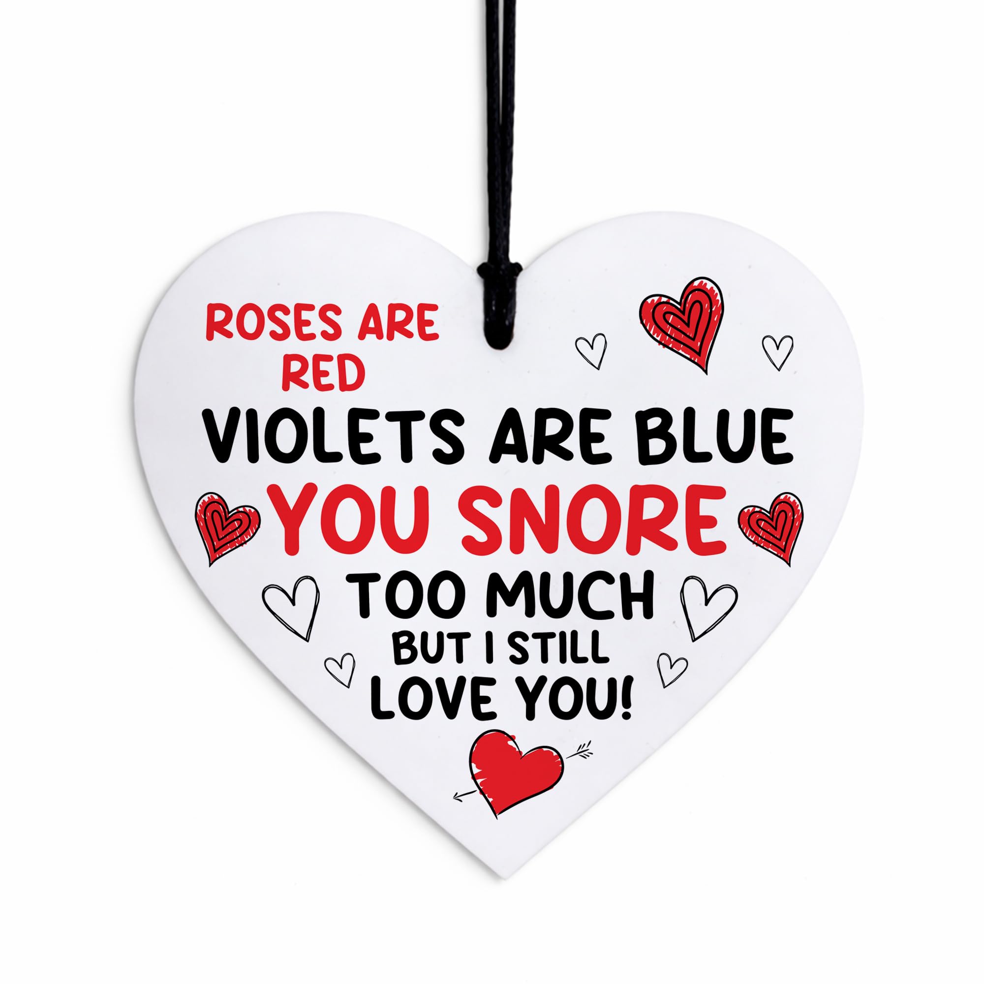 Red Ocean Gifts For Anniversary Valentines SNORE TOO MUCH Funny Gift For Wife Girlfriend Rude Gifts For Her Him Valentines Day Present Acrylic Heart Plaque Keepsake