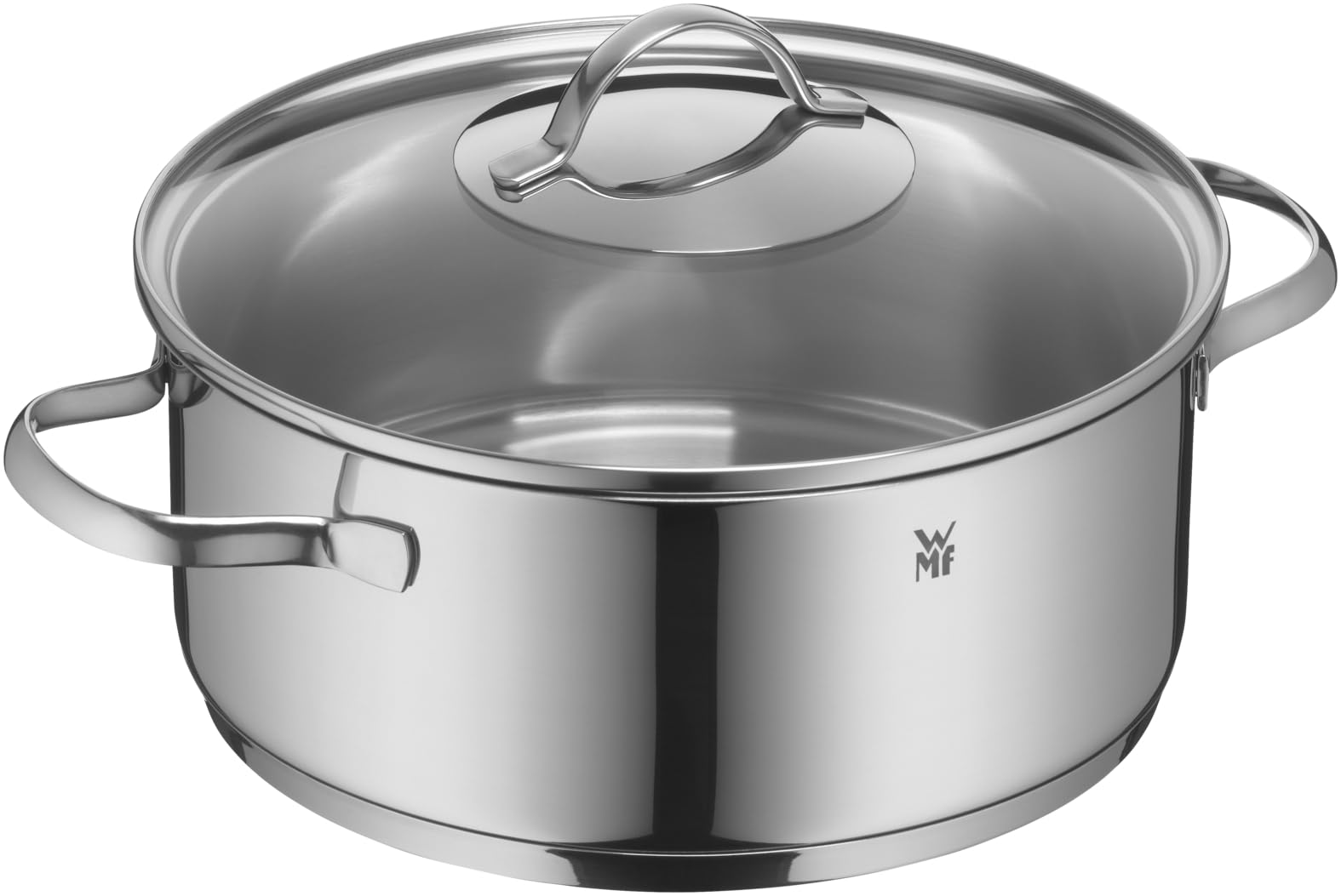 WMF Provence Plus Kochtopf groß 24cm, Glasdeckel, Bratentopf Induktion 4,1l, Cromargan Edelstahl poliert, unbeschichtet, backofengeeignet