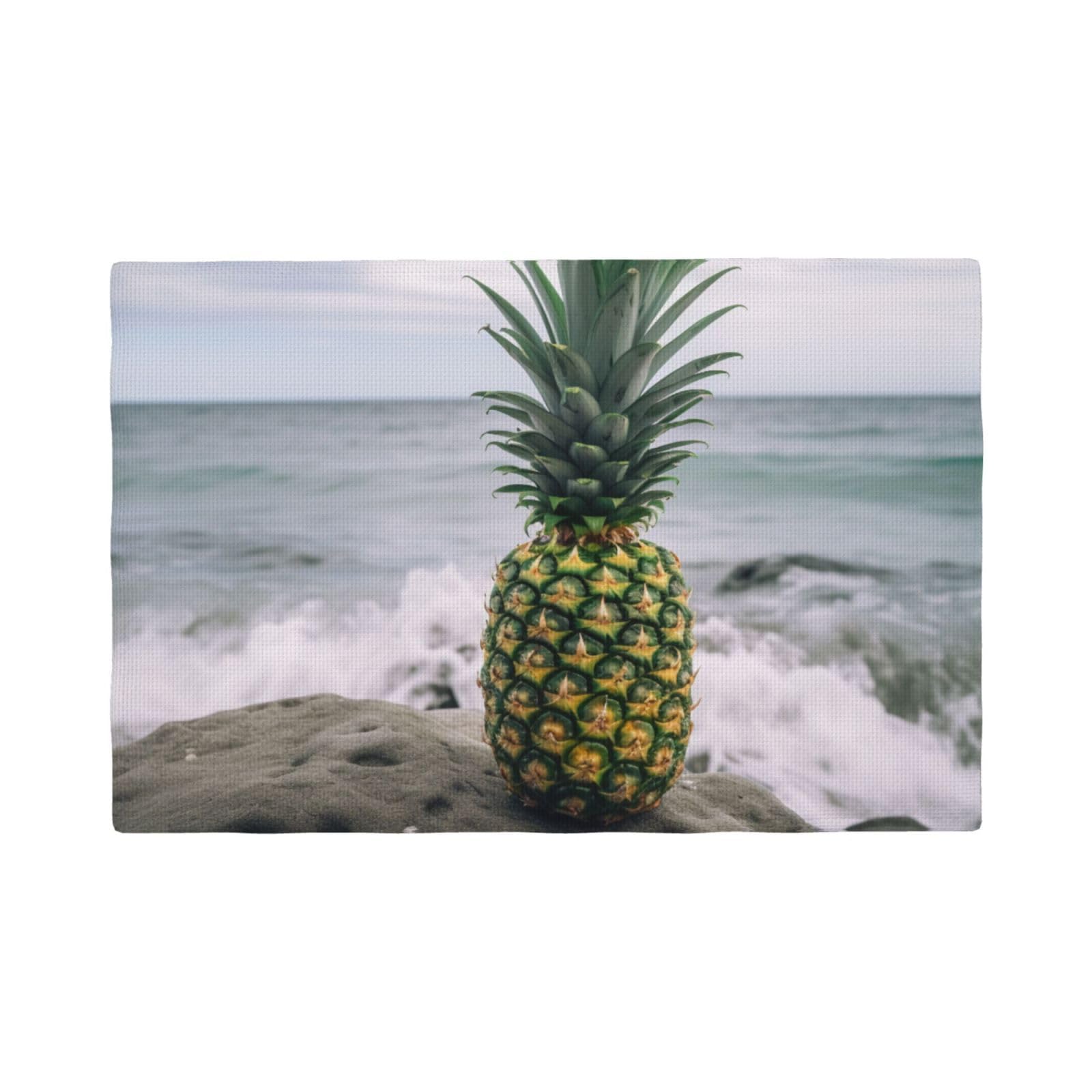 Set de table ananas lot de 6 pièces lavables style lin pour décoration de table intérieur et extérieur