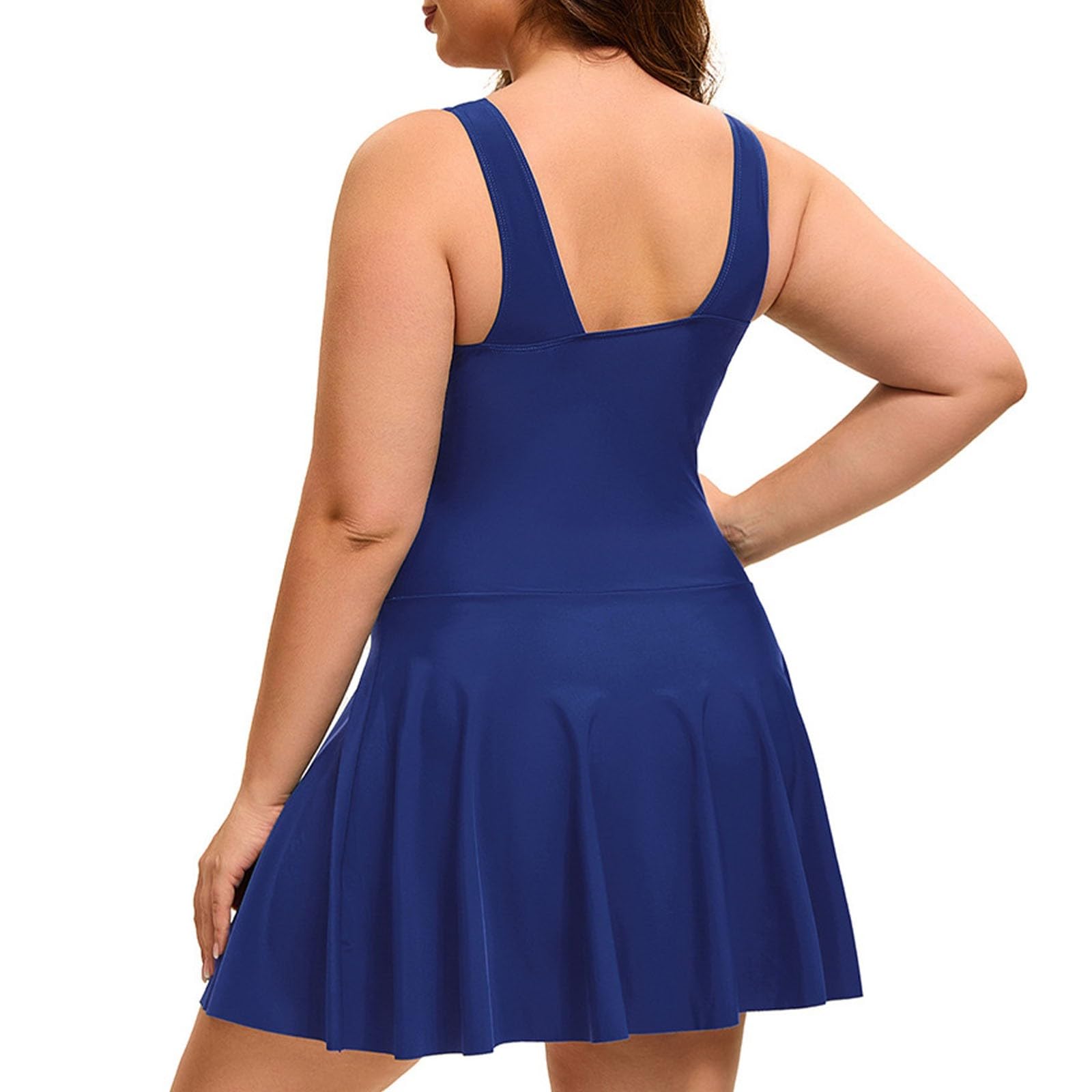 Generico Costume Intero Donna con Schiena Nuda, SGAMBATO e Ritagli, Dotato di Push up Ideale per Spiaggia da Bagno Modellante con Stampa Taglie Forti