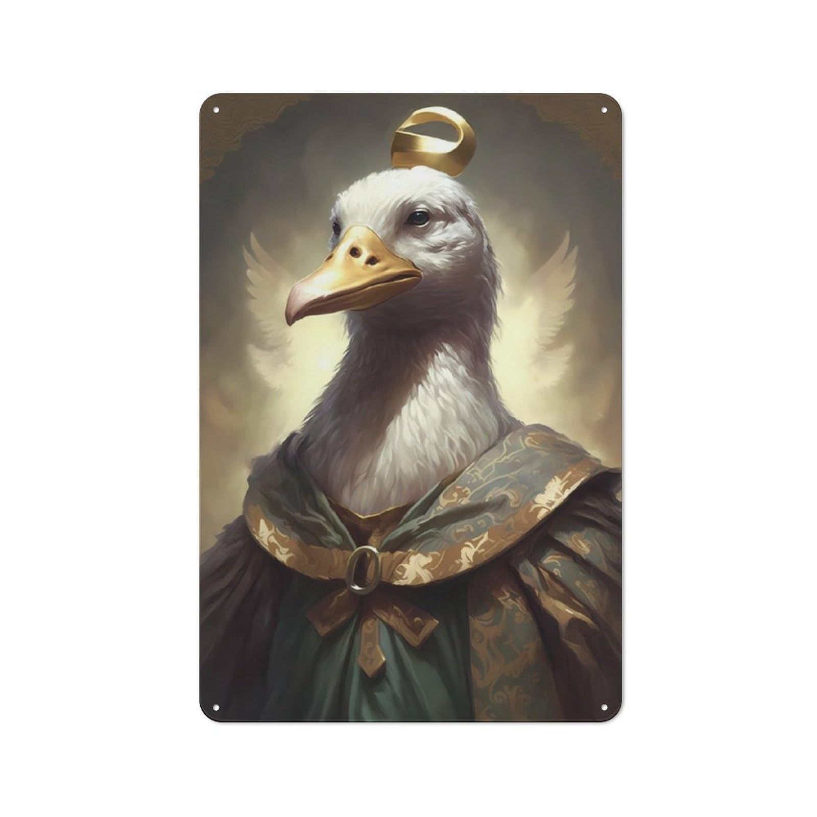 Junmoney Duck Mystical Creatures Metal Wall Sign 30X20cm Featuring For Garage Or Workshop, Suited To Diy Enthusiasts