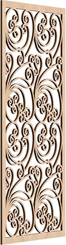 13 38 pulgadas de ancho x 34 38 pulgadas de alto x 14 pulgadas de alto, paneles de pared de madera de calado decorativo Marilla, roble rojo