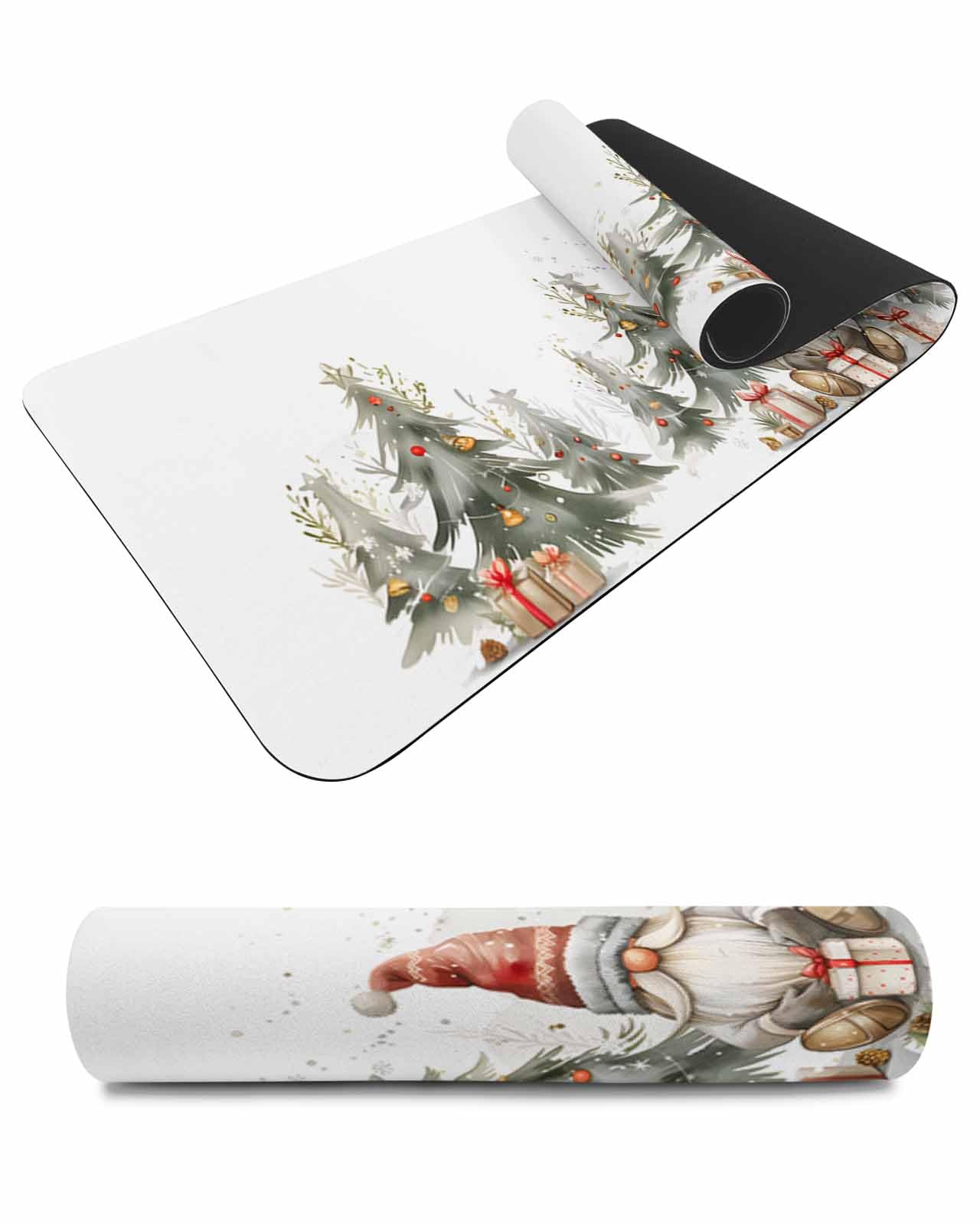Debedcor Heat Proof Table Pads Waterproof Decorative, Christmas Gnomes Non-Slip Table Countertop Protector, Winter Santa Xmas Trees Gifts Snow Insulation Mat for Dining Room, 48 x 12 Inches