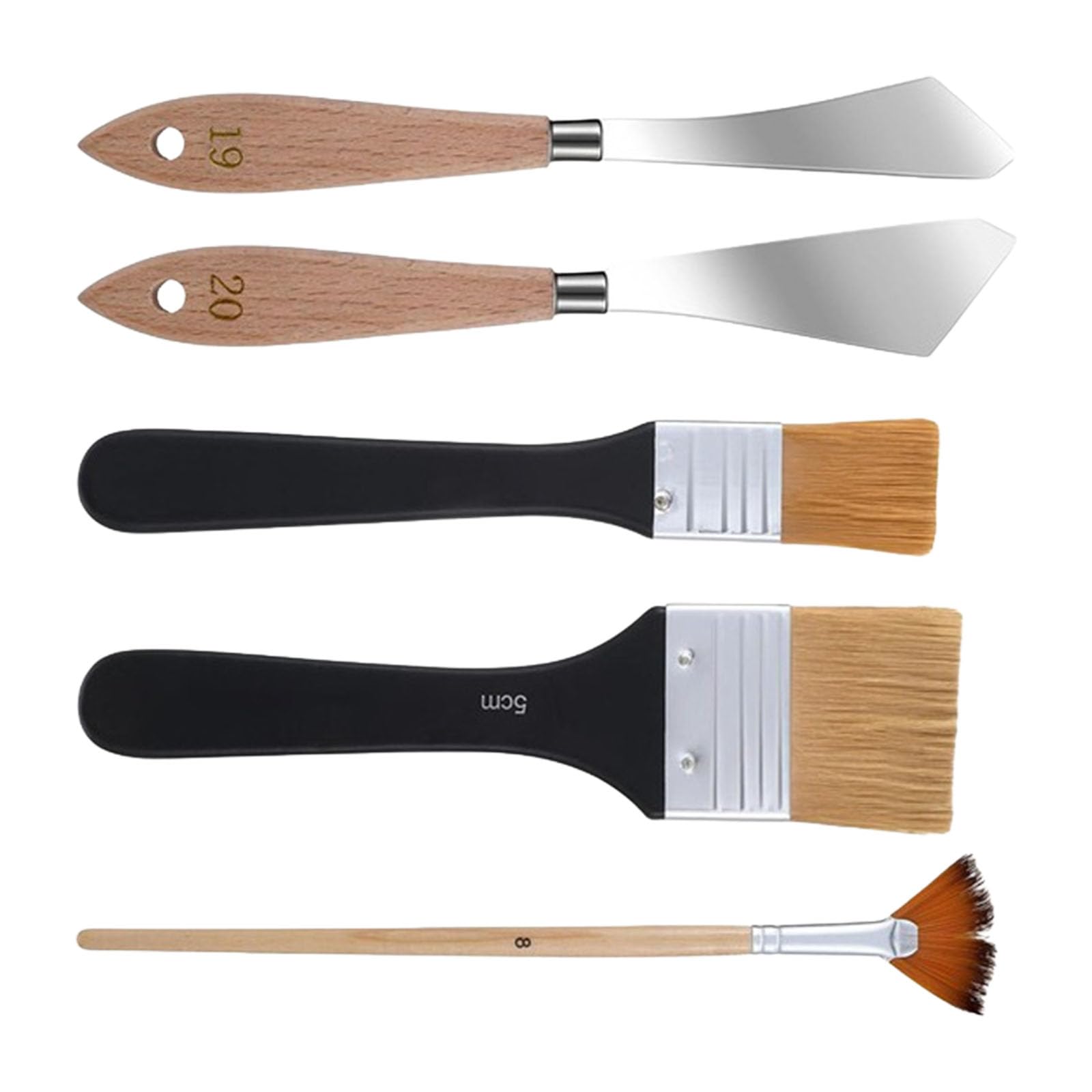 Concluded Painting Brush Set for Artists Hobbyists Includes Flat Fan Liner Parser Ideal for Multiple Techniques Permanent Nylon Art Brushes