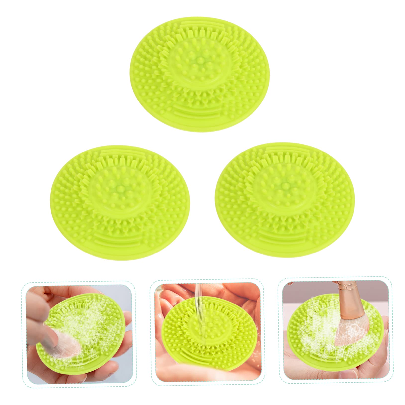 Healeved 3pcs Silicone Makeup Brush Cleaning Pad Brush Cleaner and Mat Makeup Scrubber Cleaner Pad