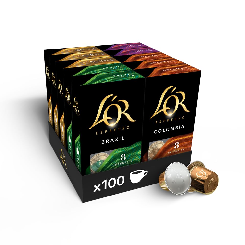 L'Or Espresso Café - ASSORTIMENT de 100 capsules 4 ORIGINES compatibles Nespresso®* (lot de 10 x 10)