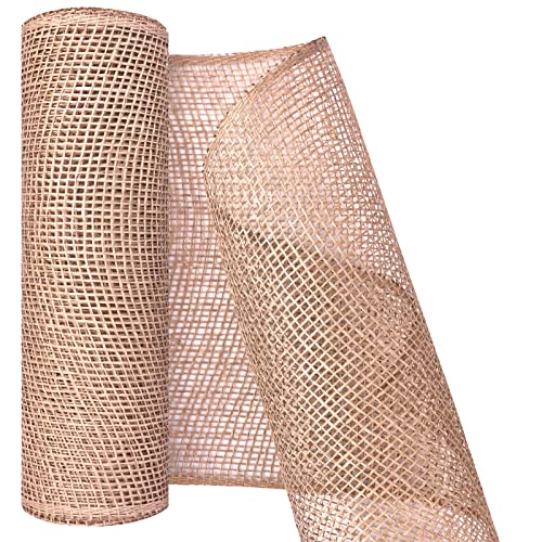 MIKIMIQI Deco Mesh 10 Inch x 15 Feet Decor Mesh Ribbon Imitation Natural Burlap Deco Mesh Wreath Supplies Mesh Ribbon Roll for Spring Wreaths, Swags, Craft, Party Decoration(Flaxen)
