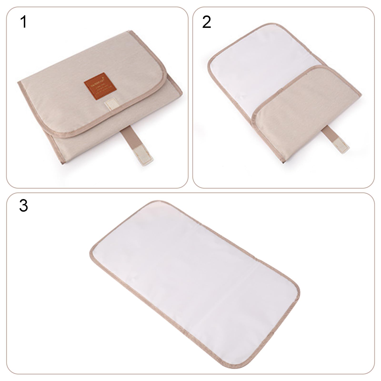Portable Baby Changing Mat, Waterproof Foldable Diaper Pad for Travel & Home Use, Easy Wipe Clean Surface with Carry Handle - Image 4