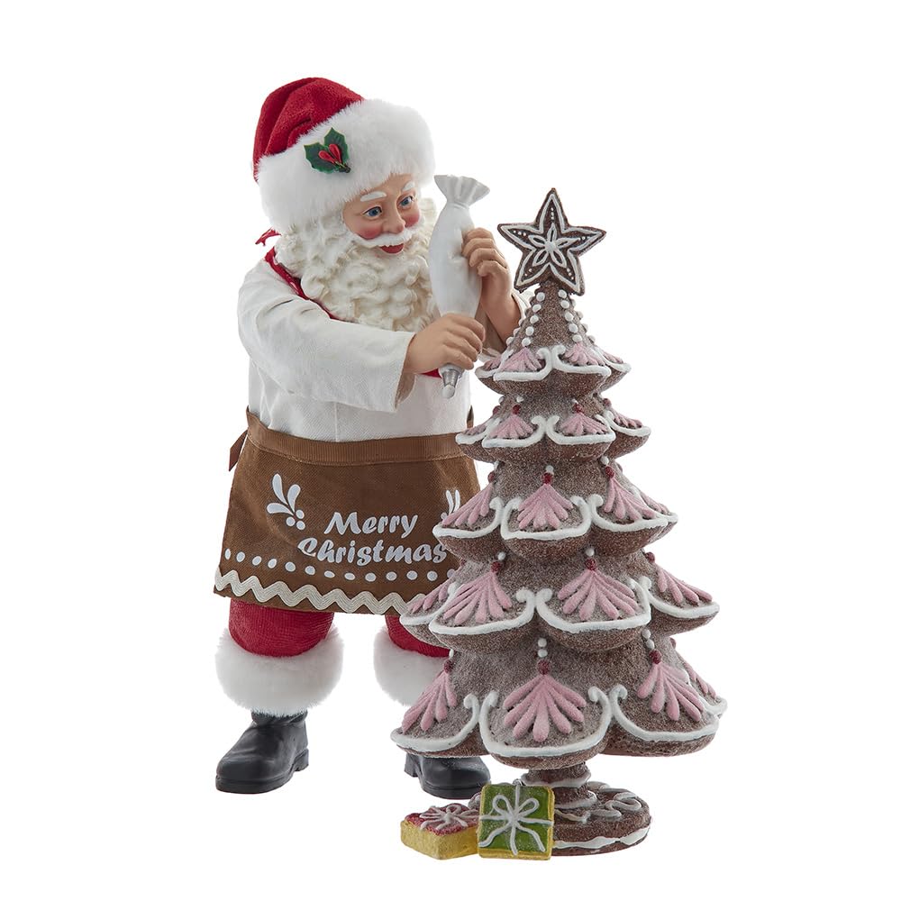 Kurt Adler Fabriché Lot de 2 sapins à Pain d'épices en Forme de Père Noël 26,7 cm