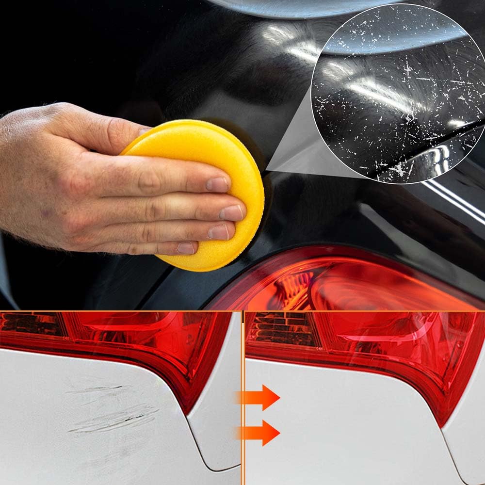 Car Scratch Remover, 2026 New Car Polish With Sponge and Towel, Car Scratch Repair Paste for Scratch Remover Kit for Cars Easy To Repair Paint Scratches, Marks, Abrasion, Stains (1PCS) - 4