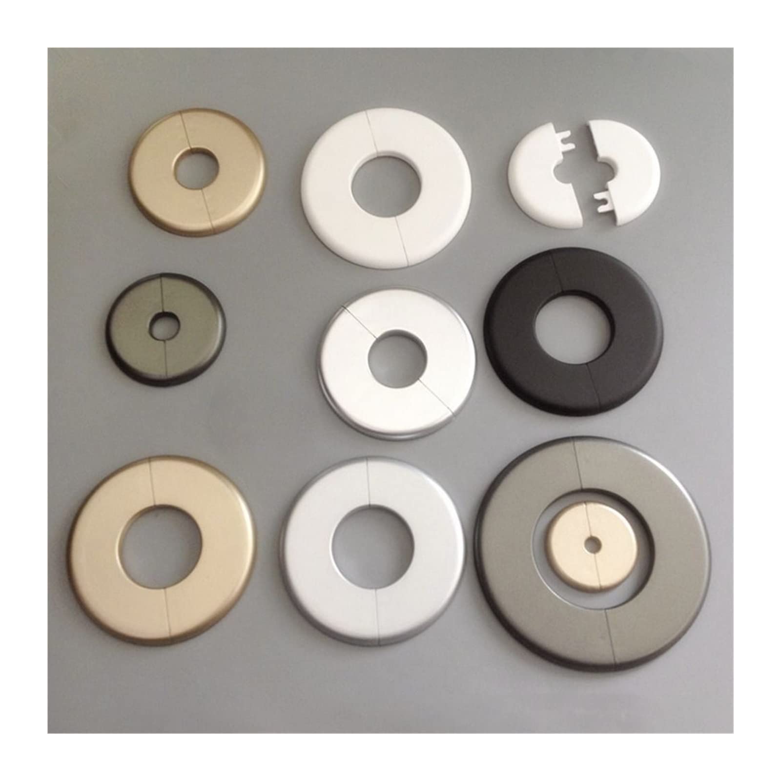 2x Selbstklebende Rohrabdeckung Schwarz 86x86mm - ABS Deckel Für Wasserrohre & Kabel