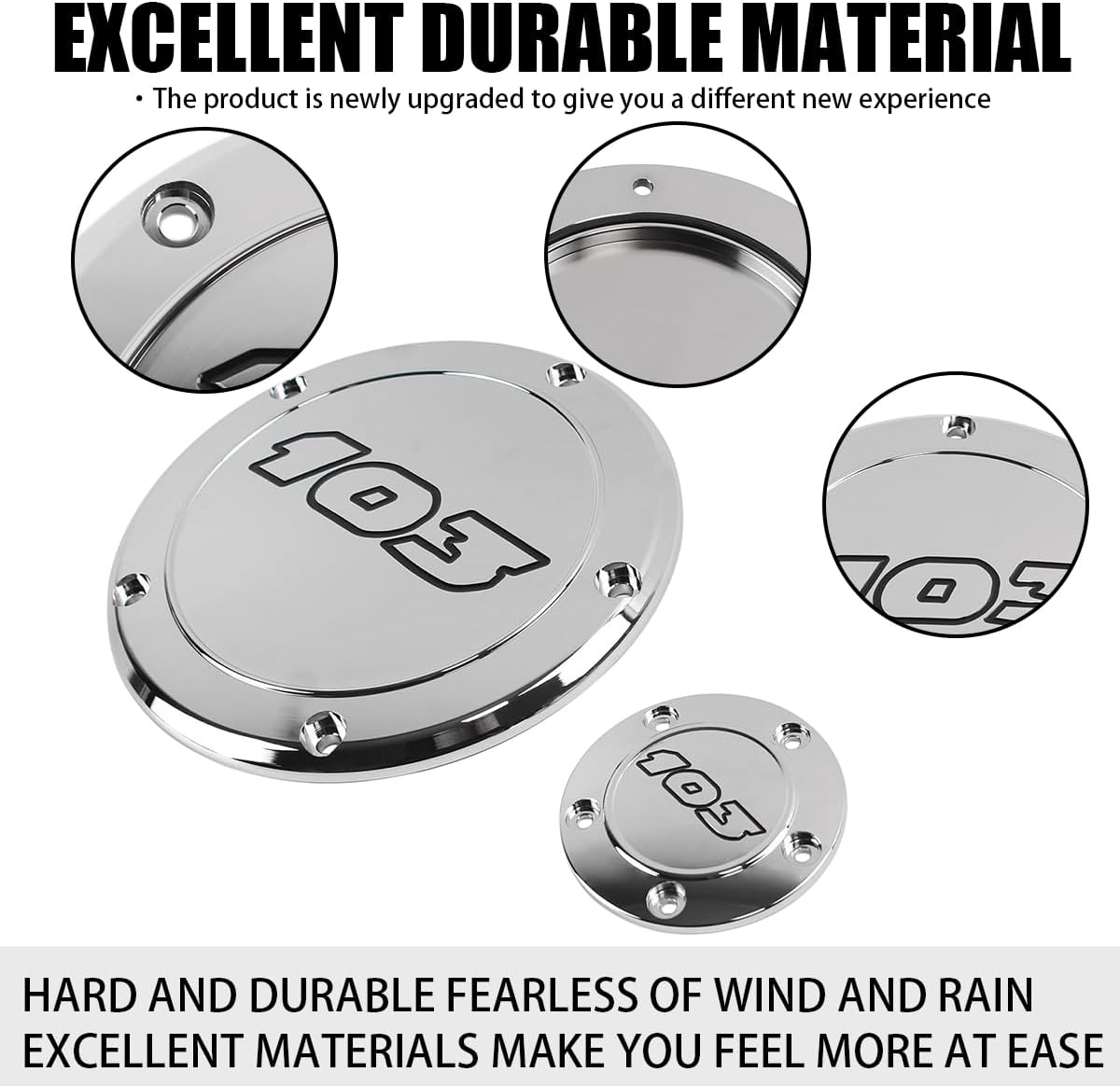 Motorcycle 103 Derby Cover Timer Timing Points Cover for Harley Touring Road King Street Glide Road Glide Electra Glide Tri Glide Dyna Softail 1999-2015 (Chrome)