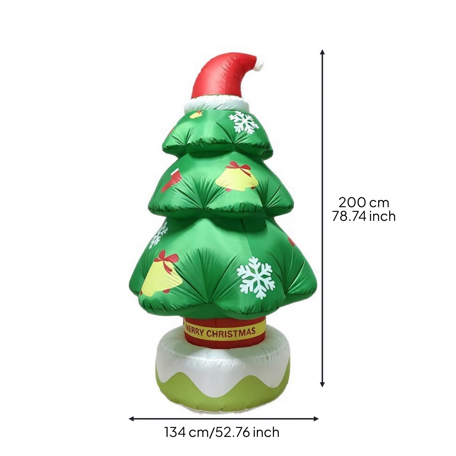 Inflable con Sombrero Santa Ligero Navideño Iluminado Inflable Festivo para Fiestas Navideñas