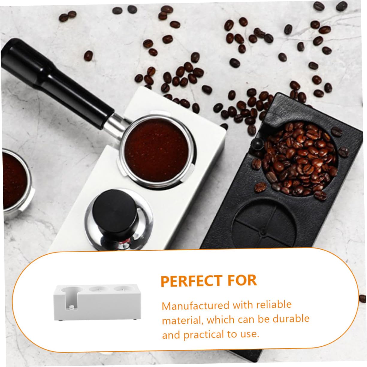 Mikinona Stampferhalter aus Abs und Aluminiumlegierung Kaffeepulver Stabile und Präzise Manipulationsstation für Portafilter und Tamper Geeignet für Zuhause und Restaurant