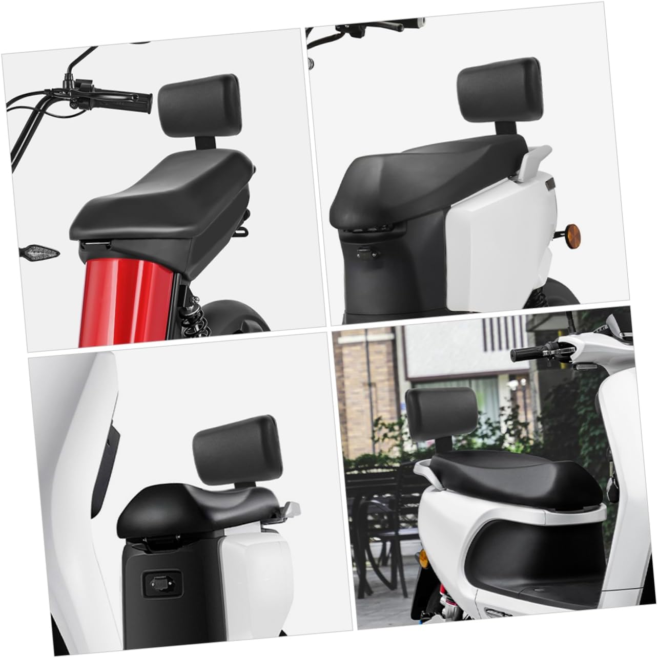 2pcs Backrest for Electric Soft Padded Rear Rest Cushion Easy Installation Ergonomic Design for Comfort and Motorcycles and Wear-Resistant