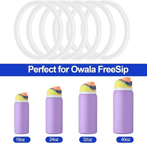 Miniatura 2 de FWUNYVN 7 juntas de repuesto para botella de agua Owala FreeSip, anillos de sellado de tapa de silicona, juntas de sello de repuesto, accesorios de
