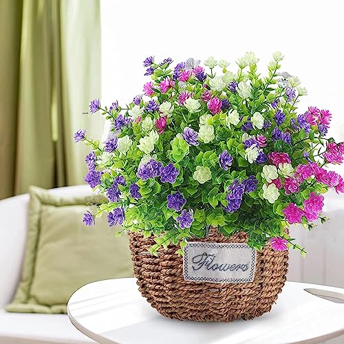 WOIRROIP Fiori Artificiali da Esterno,6 Arbusti