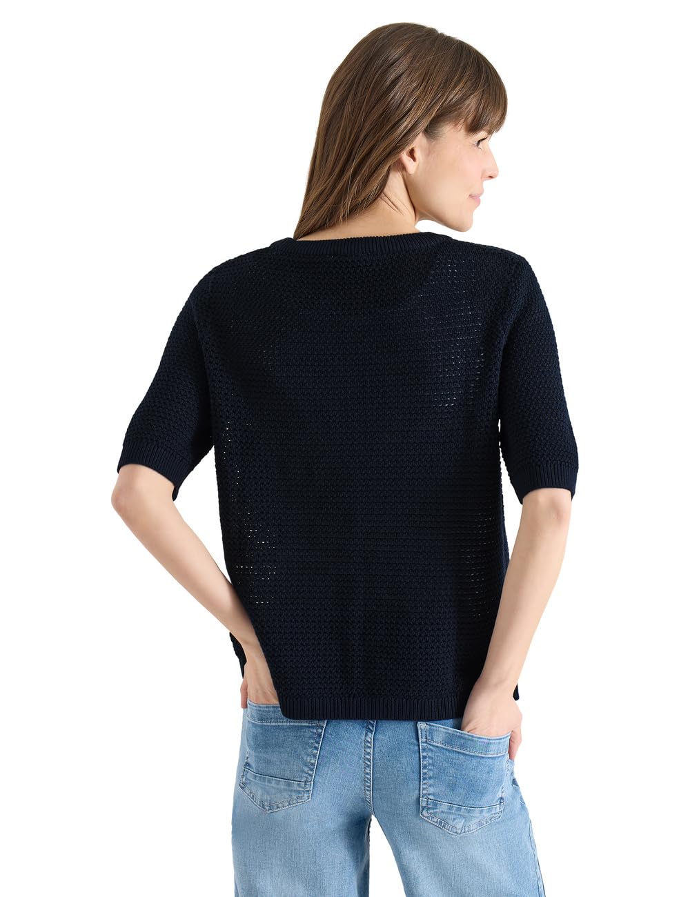 Cecil Damen 3017678 Kurzarm Pullover mit Struktur (1er Pack)